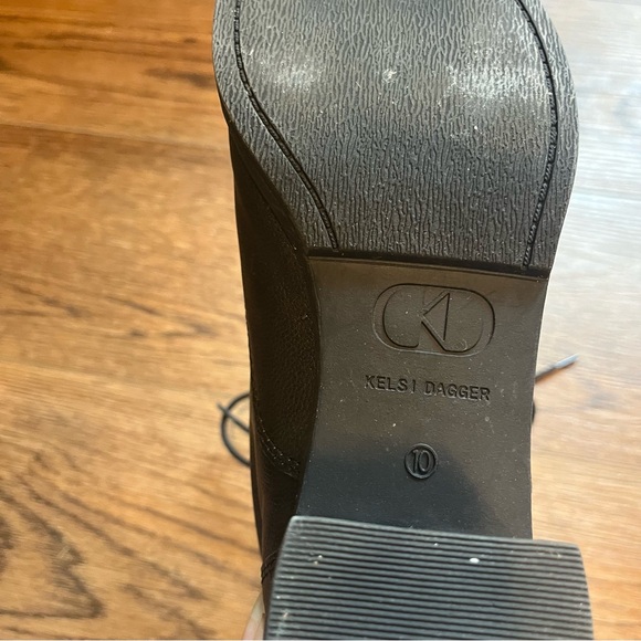 Kelsi Dagger Black & Grey Women’s Leather Lace Up Combat Moto Boots Size 10 - Picture 8 of 9